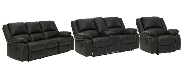 Signature Design by Ashley® Calderwell 3-Piece Black Reclining Living Room Set-0