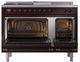 Ilve® Nostalgie II Noblesse 48'' Burgundy Pro Style Dual Fuel Range with Burnished Trim-1