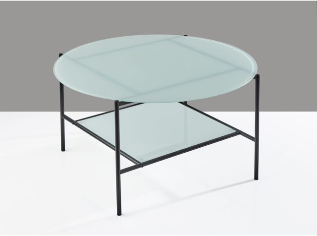 Adesso® Stephen Glss Top Coffee Table with Black Metal Base-3
