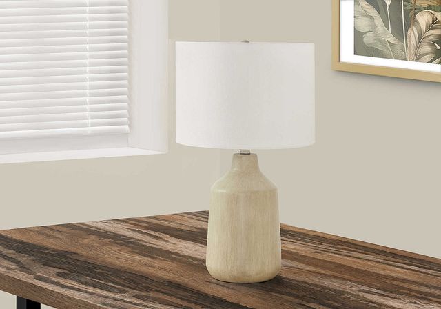 Monarch Specialties Inc. 24"H Beige Concrete Table Lamp-4