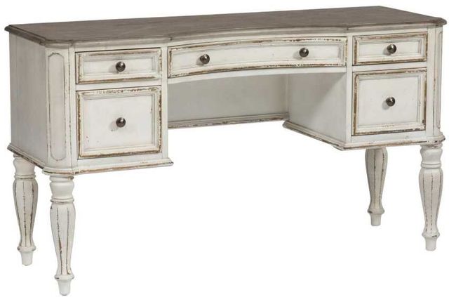 Liberty Furniture Magnolia Manor Antique White/Weathered Bark Vanity Desk-0