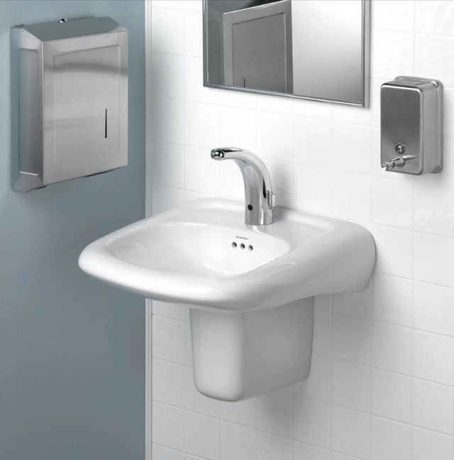 American Standard Murro® White Wall-Hung EverClean® Sink with Center Hole Only-4