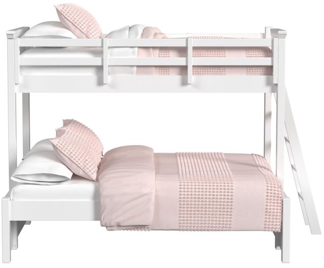 Elements International Hampton Kids White Youth Twin/Full Loft Bed with Ladder-2