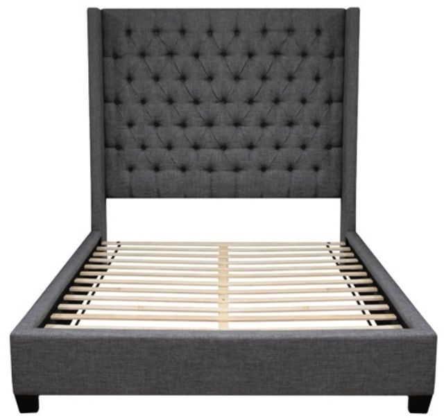 American Wholesale Furniture Warren Gray King Upholstered Panel Bed-0