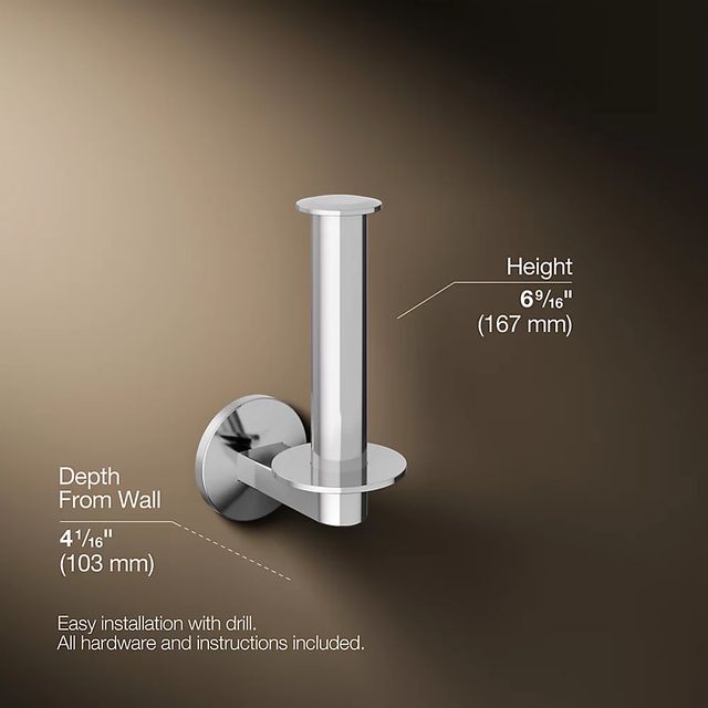 KOHLER® Components® Polished Chrome Vertical Toilet Paper Holder-4
