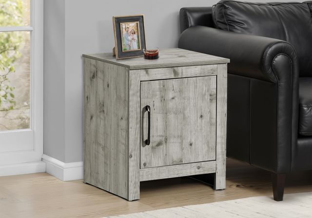 Monarch Specialties Inc. Rustic Grey 22" Accent Table with 1 Door-1