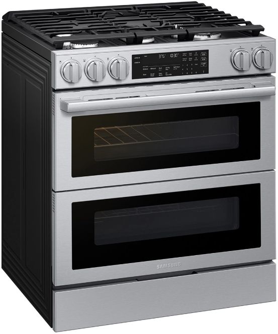 Samsung Bespoke 30" Fingerprint Resistant Stainless Steel Smart Slide-in Gas Range with Flex Duo™ Oven-3
