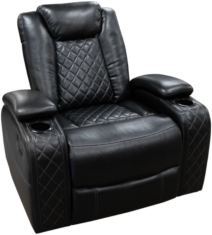 American Wholesale Furniture Omega Black Glider Recliner Theater Seating Rettig Furniture Findlay OH