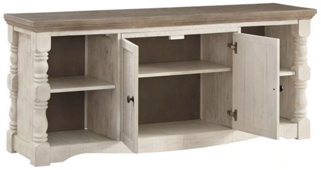 Signature Design by Ashley® Havalance 4-Piece Vintage White/Weathered Gray Entertainment Center-5