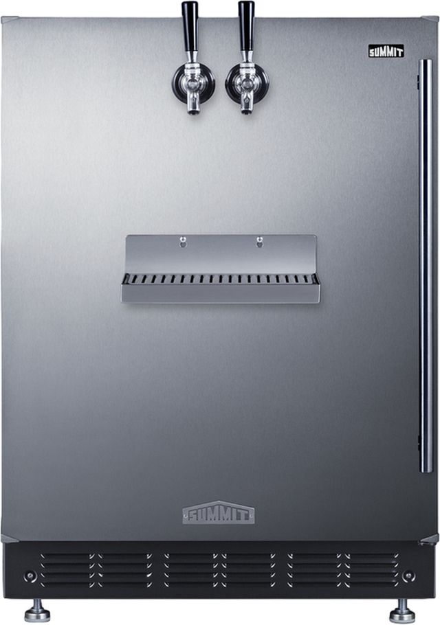 Summit® 5.3 Cu. Ft. Black/Stainless Steel Built-In Cold Brew Coffee Kegerator-3