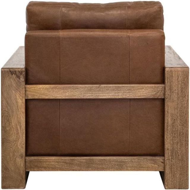 International Furniture Direct Ancora Brown Leather Accent Chair-3