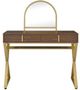 ACME Furniture Coleen Gold/Walnut Vanity Desk with Mirror and Jewelry Tray-1