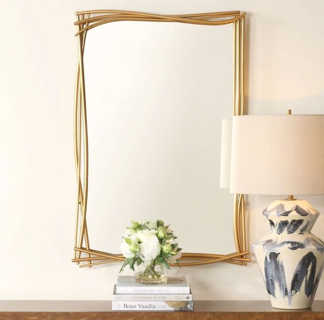Uttermost® Curved Antique Gold Mirror-1