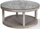 Parker House® Crossings Serengeti Sandblasted Glass Top Round Cocktail Table with Fossil Grey Base -0