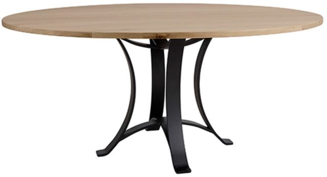 Artisan & Post by Vaughan-Bassett Dovetail Bleached White 60" Round Dining Table with Black Base-0