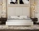 VIG Furniture Modrest Daystar Beige Velvet/Gold Eastern King Panel Bed-4