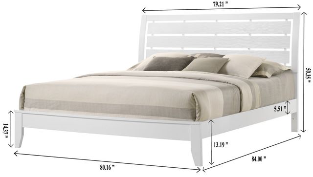 Crown Mark Evan White King Panel Bed-2