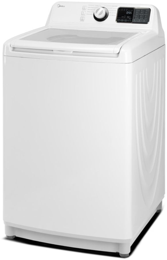 Midea® 4.5 Cu. Ft. Top Load Washer & 7.5 Cu. Ft. Gas Dryer White Laundry Pair-2