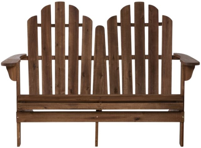 Linon Adirondack Acorn Wooden Outdoor Double Bench-3