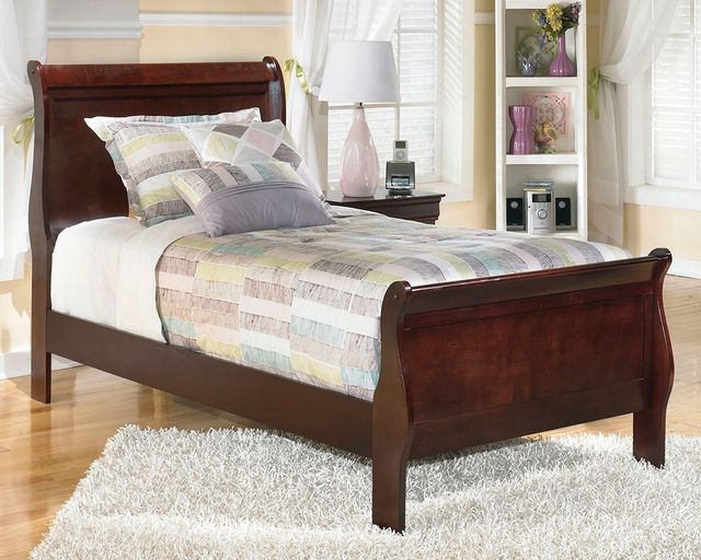 Signature Design by Ashley® Alisdair Reddish Brown Youth Twin Sleigh Bed-2