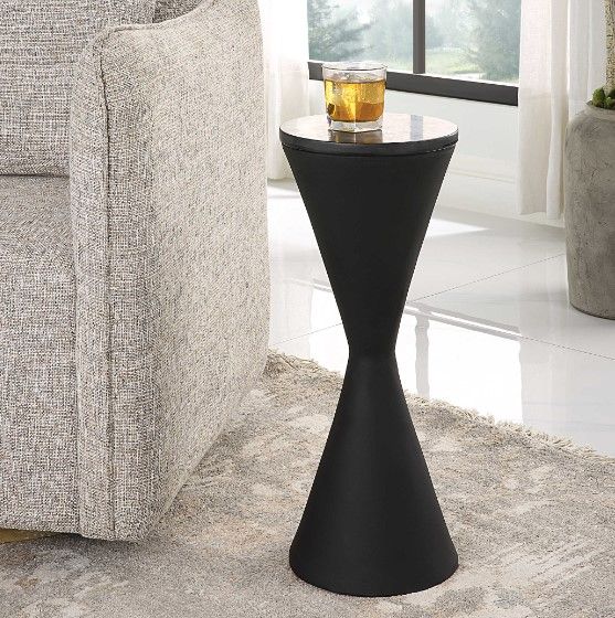Uttermost® Time's Up Matte Black Drink Table-1