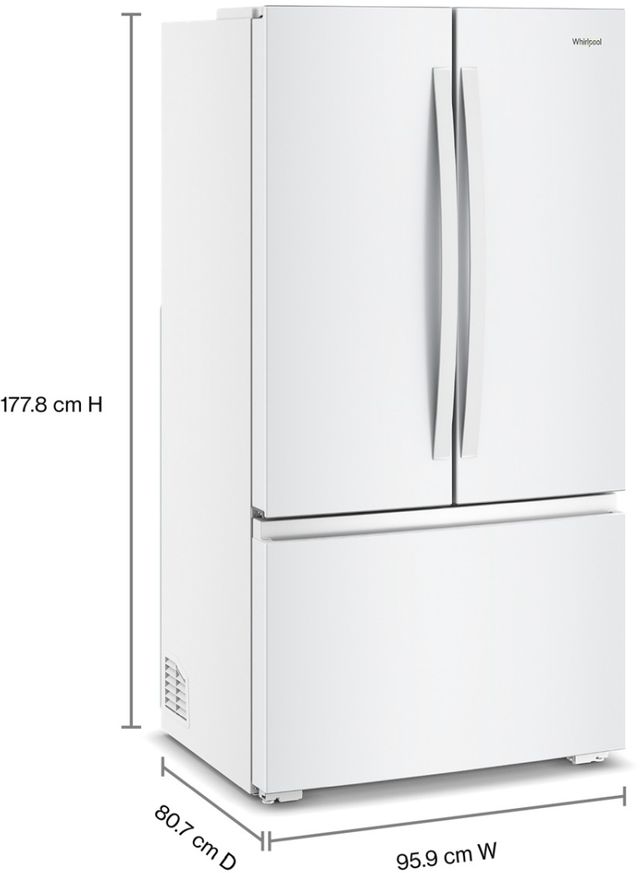 Whirlpool® 36" 24.3 Cu. Ft. White Counter Depth French Door Refrigerator-4