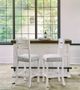 Elements International Condesa Tobacco 68" Bar Table with White Base-4