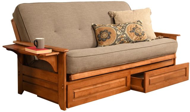 Kodiak Furniture Phoenix Barbados/Linen Stone Full Storage Futon with Mattress-0