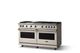 Viking® 5 Series 60" Pure White Pro Style Gas (NG) Range with Brushed Brass Trim-2