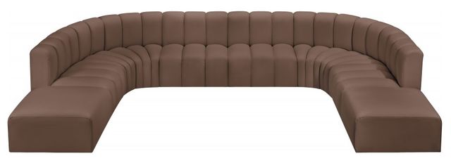 Meridian Furniture Arc 10-Piece Brown Vegan Leather Sectional-1