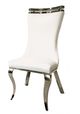 Furniture of America® Palazzo 7-Piece Chrome Dining Table Set with White Chairs-1
