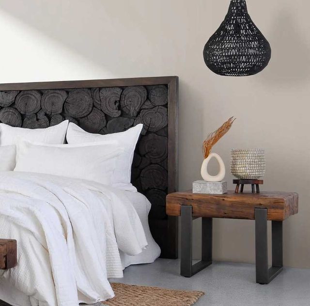 Classic Home Duarte Rustic Brown 30" End Table with Black Base-1