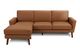Monarch Specialties Inc. Cognac 86" Faux Leather Sofa Lounger and Reversible Chaise-0