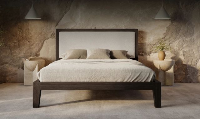 Puffy Capri Espresso California King Bed Frame with Headboard-1