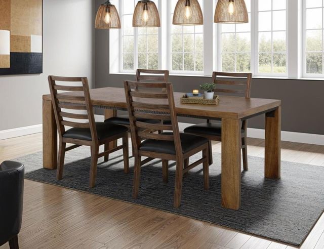 International Furniture Direct Walnut Reddish Brown Dining Table-1