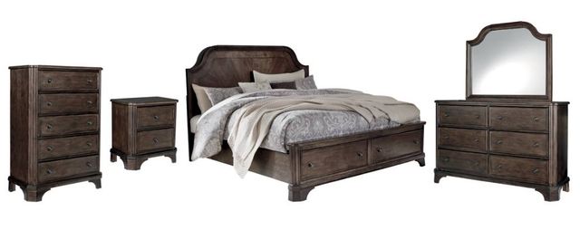 Signature Design by Ashley® Adinton 5-Piece Brown Queen Panel Storage Bed Set-0