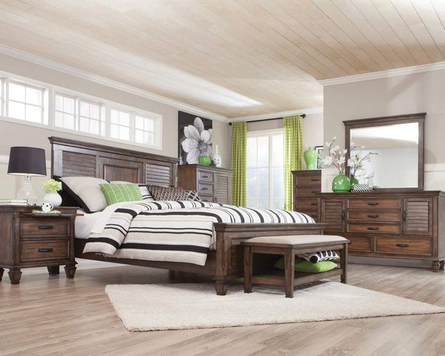 Coaster® Franco 5-Piece Burnished Oak King Storage Bedroom Set-0