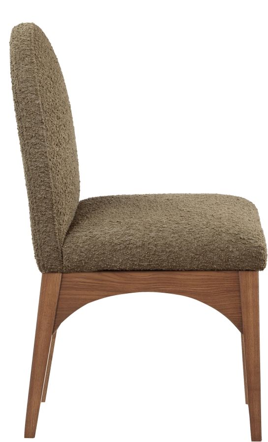 Meridian Furniture Waldorf Olive/Brown Boucle Upholstered Dining Chair-2
