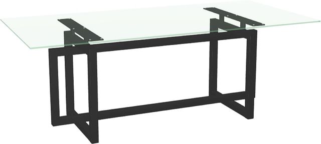 Amisco Customizable Ezra 84" Rectangular Dining Table with 0.5" Clear Glass Top-0