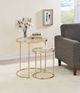 Coaster® Maylin 2-Piece Glass Top Nesting Tables with Gold Frames-1