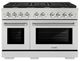 ZLINE Autograph Edition Paramount 48" Stainless Steel/Polished Nickel Helix Handle Freestanding Double Oven Gas Range with 8 Burner Cooktop-0