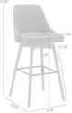 Armen Living Sicily Gray/Walnut Swivel Counter Stool-2