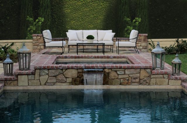 Sunset West Provence Canvas White/Century Pewter Iron Outdoor Club Rocker Chair-4
