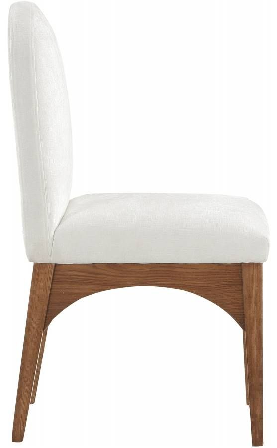 Meridian Furniture Waldorf Cream/Walnut Chenille Upholstered Dining Chair-3
