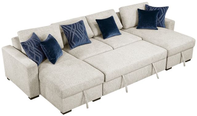 Homelegance® Isla 3-Piece Beige U-Shape Sectional with Pull-Out Bed and Reversible Chaises-3