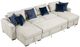 Homelegance® Isla 3-Piece Beige U-Shape Sectional with Pull-Out Bed and Reversible Chaises-3
