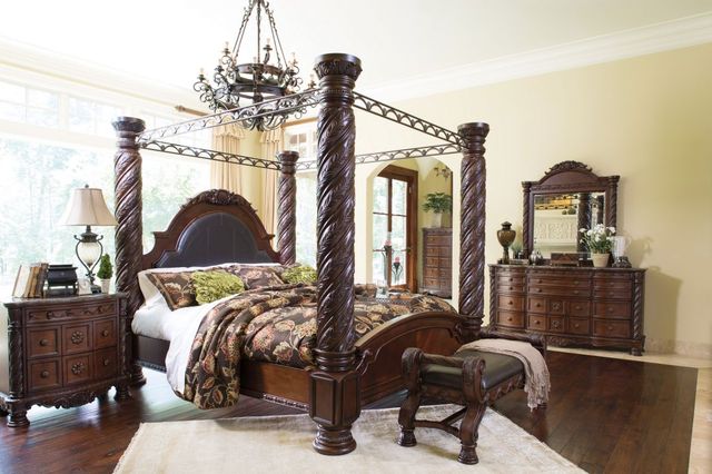 Millennium® By Ashley® North Shore Dark Brown King Canopy Bed-4