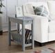 TEI Gray Chairside Table with Magazine Rack-1