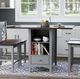 Jofran Inc. Asbury Park Autumn Brown Counter Drop Leaf Table with Gray Base-1