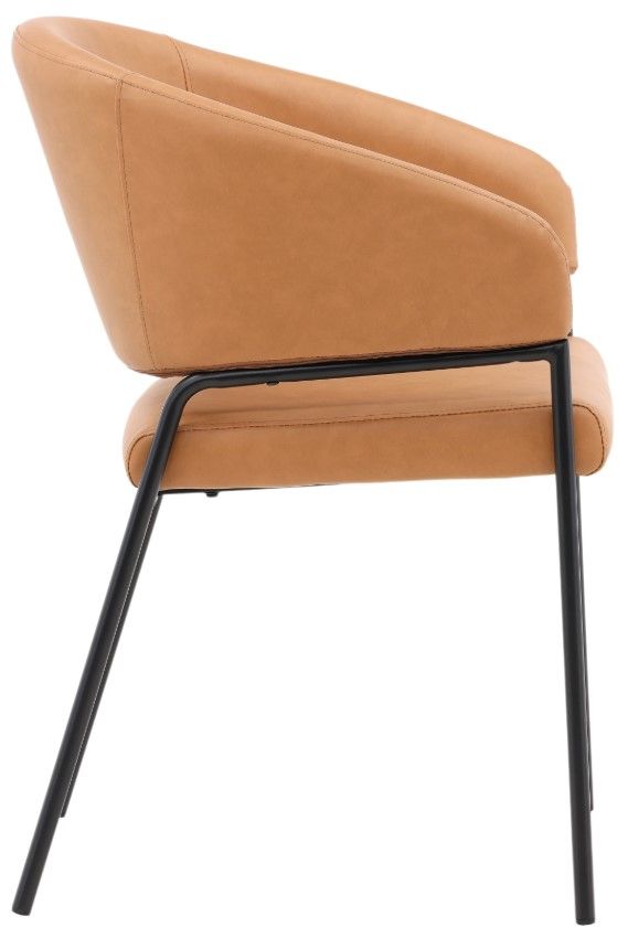 Dovetail Furniture Cathey 2-Piece Black/Camel Dining Chair Set-2